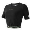 Alphabet Printing Yoga Gym Short Sleeve Top "Black"