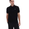Black Sander Textured Knit Polo Shirt