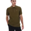 Dark Olive Sander Textured Knit Polo Shirt