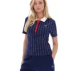 Fila Navy Bai Fitted BB1 Pinstripe Polo