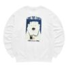 Men"s FILA x Pepe Shimada Crossover Cartoon Printing Sports Round Neck Pullover White