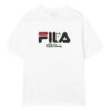 Men"s FILA x Pepe Shimada Crossover Casual Breathable Printing Sports Short Sleeve White T-Shirt