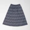Midnight Blue Flared Pocketed Midi Skirt