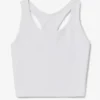 White Cross Court Long Line Bra Top