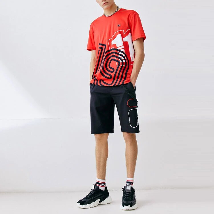 Alphabet Logo Knit Casual Sports Shorts Blue