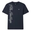 Alphabet Printing Knit Short Sleeve Blue