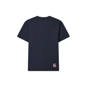 Alphabet Printing Knit Short Sleeve Blue