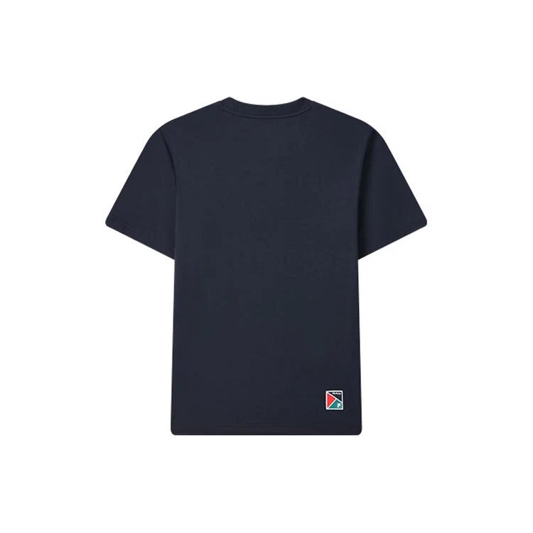 Alphabet Printing Knit Short Sleeve Blue