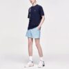 Alphabet Printing Knit Short Sleeve Blue