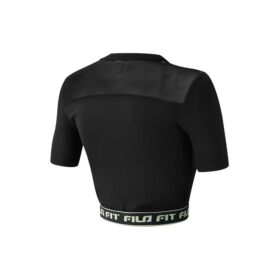 Alphabet Printing Yoga Gym Short Sleeve Top “Black”