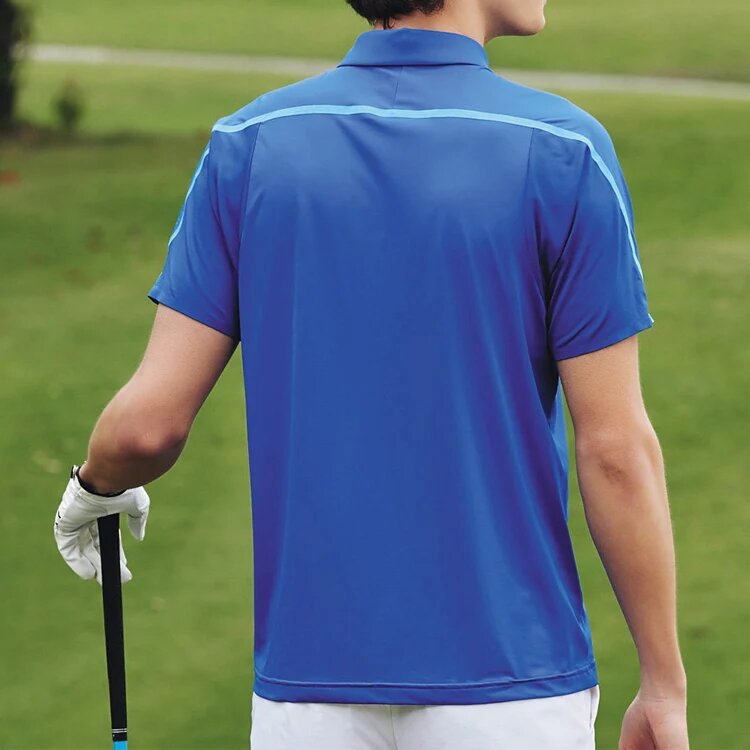 Athletics Casual Sports Short Sleeve Polo Shirt Blue l
