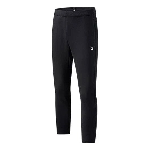Athletics Knit Straight Solid Color Gym Sports Pants Black