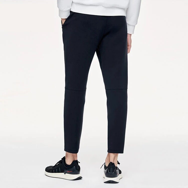 Athletics Knit Straight Solid Color Gym Sports Pants Black