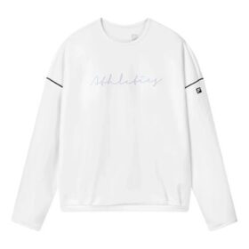 Athletics Letter Printed Pullover Sports Sweatshirt "White"