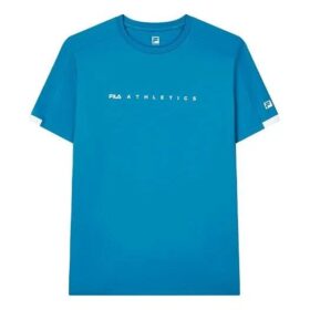 Athletics Round Neck Pullover Casual Sports Short Sleeve Blue