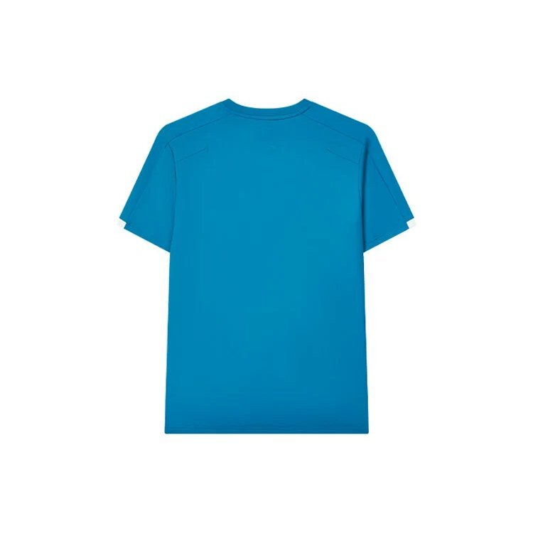 Athletics Round Neck Pullover Casual Sports Short Sleeve Blue