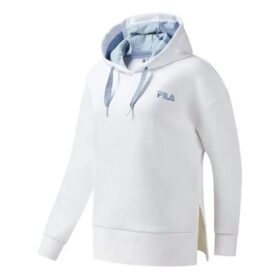 Athletics Split Hem Asymmetric Hoodie "White Blue"