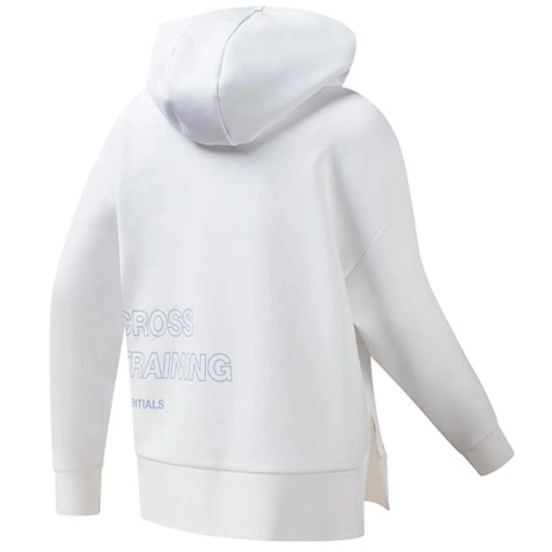 Athletics Split Hem Asymmetric Hoodie "White Blue"