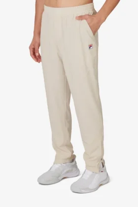 Beige Tennis Woven Court Track Pant
