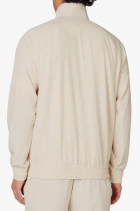 Beige Tennis Woven Court Track Top