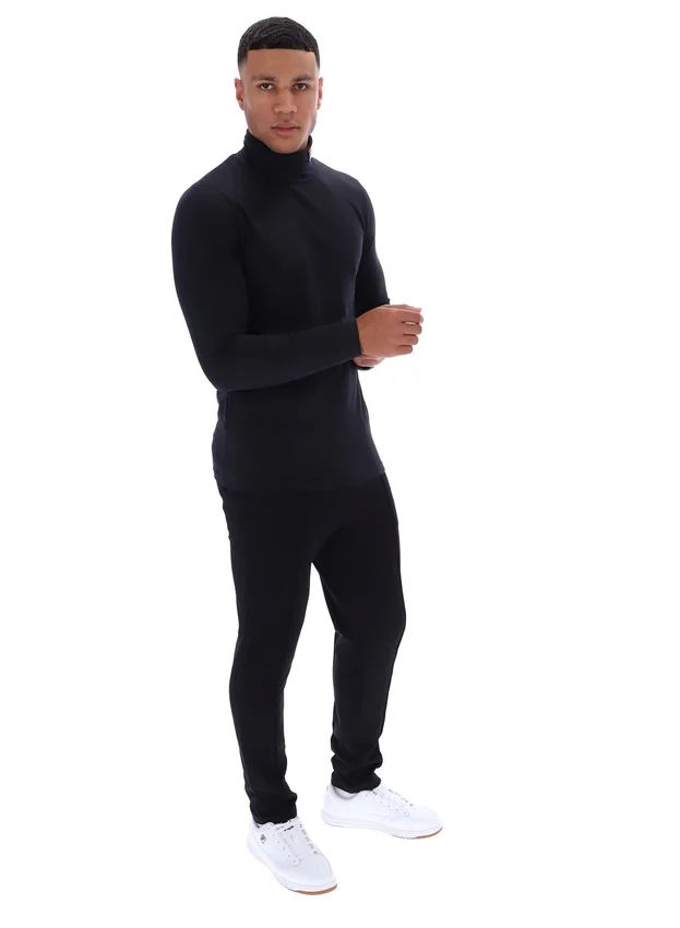 Black 19th Classic Roll Neck Sweater