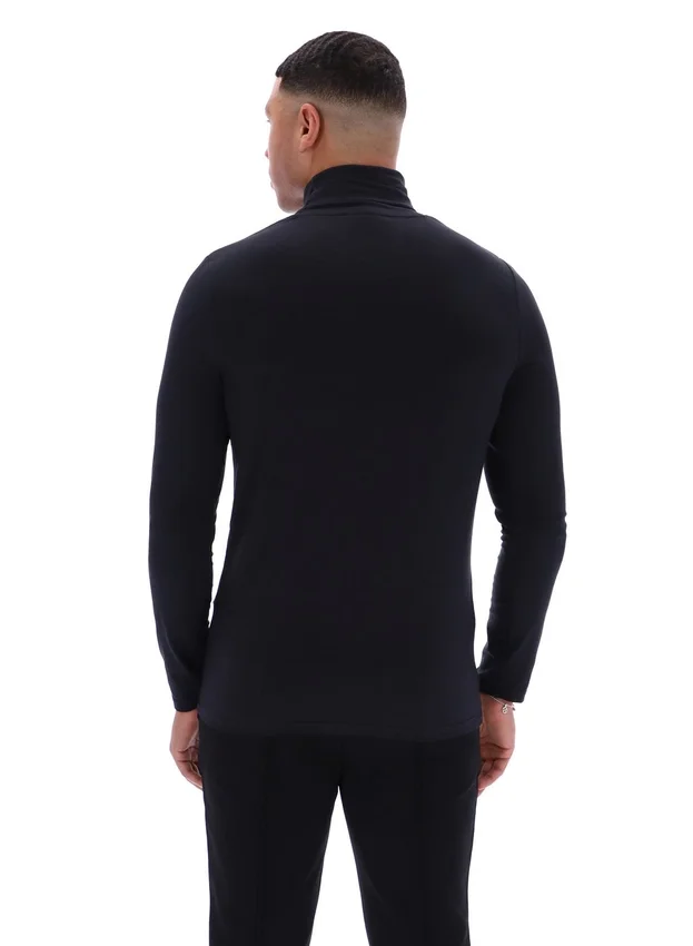 Black 19th Classic Roll Neck Sweater