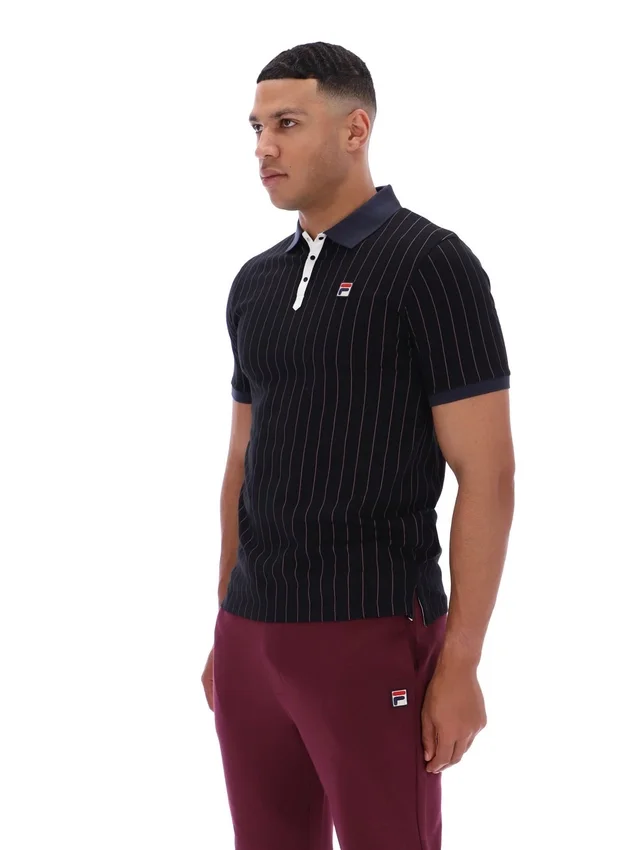Black BB1 Classic Vintage Striped Polo