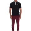Black BB1 Classic Vintage Striped Polo