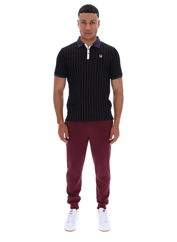 Black BB1 Classic Vintage Striped Polo