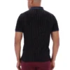Black BB1 Classic Vintage Striped Polo