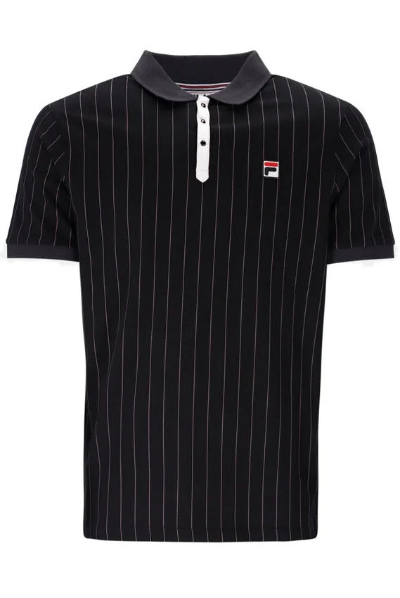 Black BB1 Classic Vintage Striped Polo