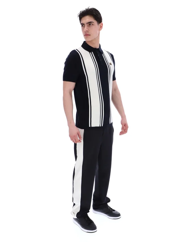 Black Buddy Bowling Style Knitted Polo