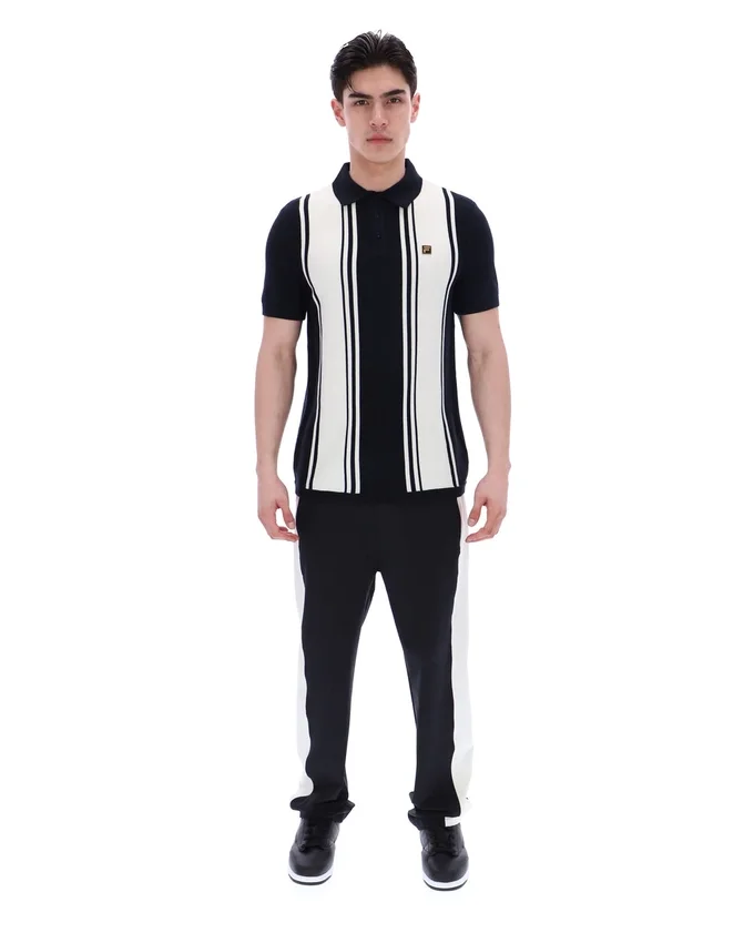 Black Buddy Bowling Style Knitted Polo