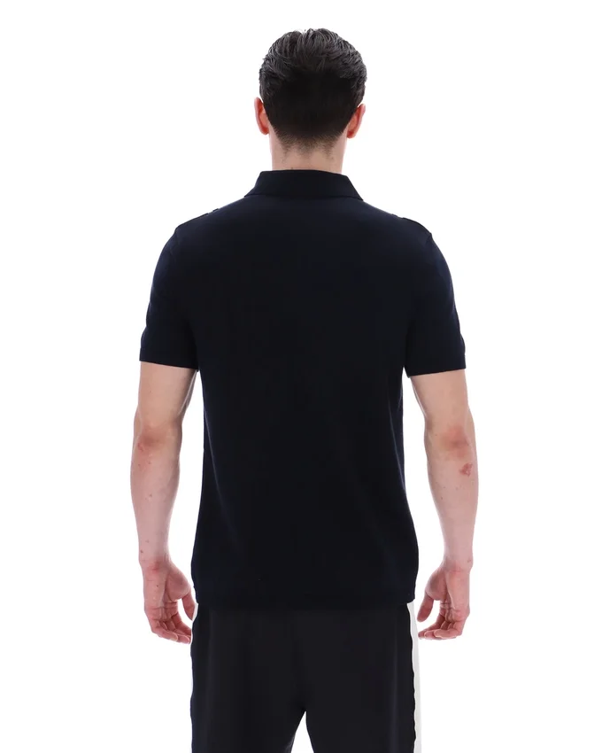 Black Buddy Bowling Style Knitted Polo