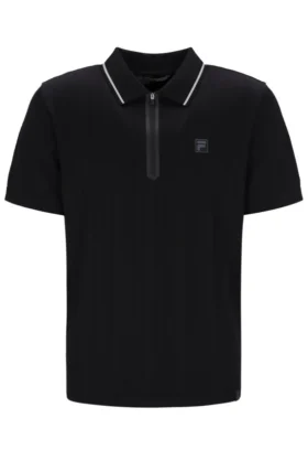 Black Casa Cable Zip Polo