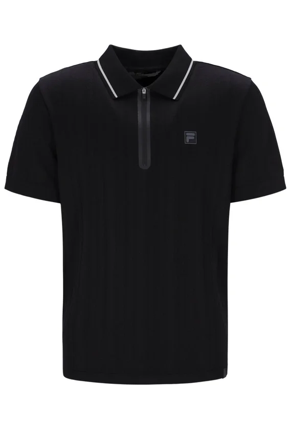 Black Casa Cable Zip Polo