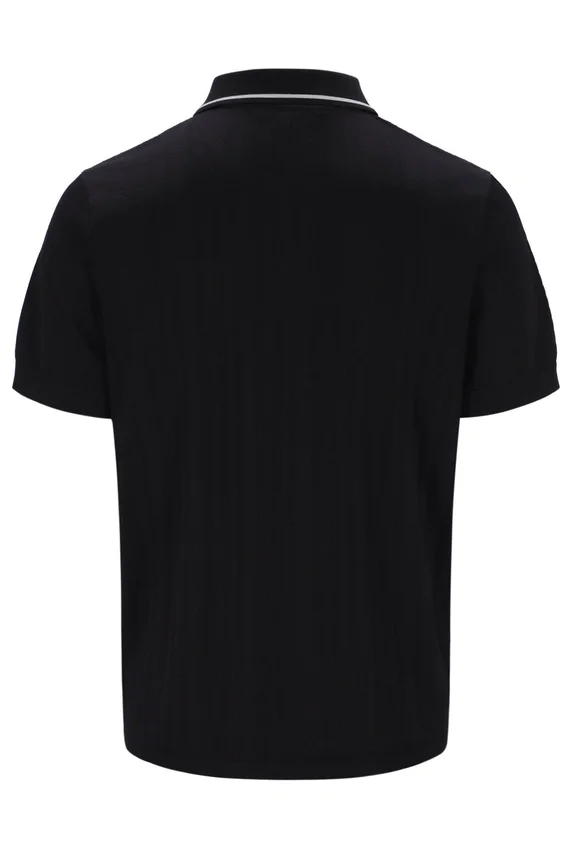 Black Casa Cable Zip Polo