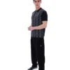 Black Castello Jacquard Knitted Polo with Zip