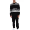 Black Connor Striped Knit Crew Neck