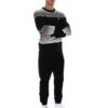 Black Connor Striped Knit Crew Neck