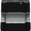 Black Connor Striped Knit Crew Neck