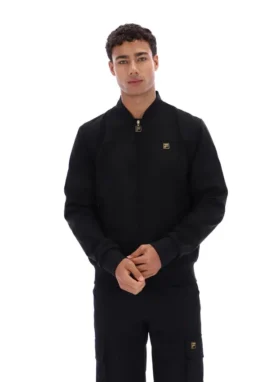 Black Dean Full Zip Faux Suede Jacket