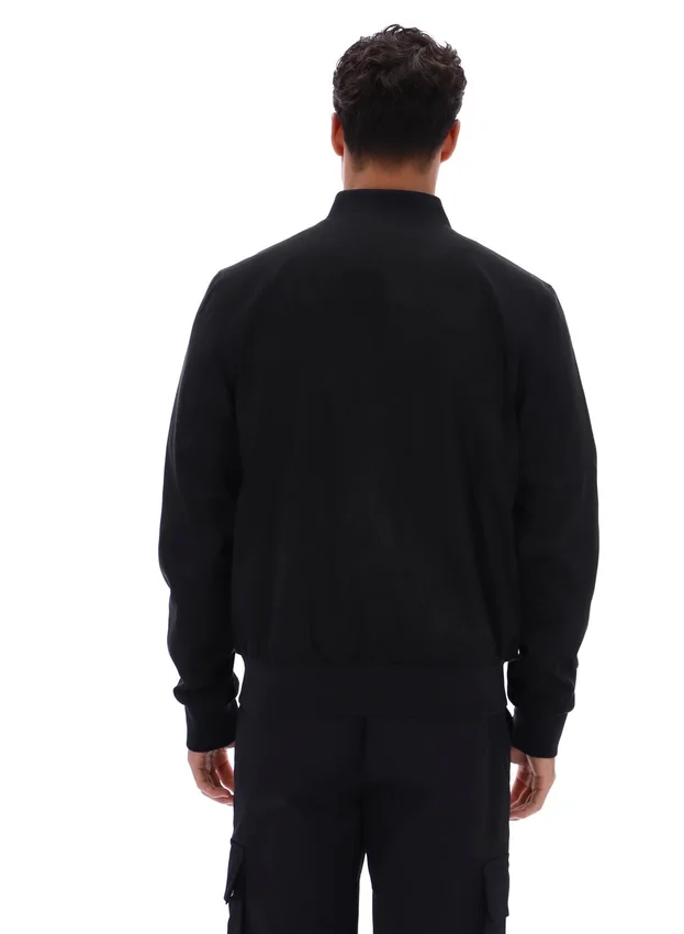Black Dean Full Zip Faux Suede Jacket