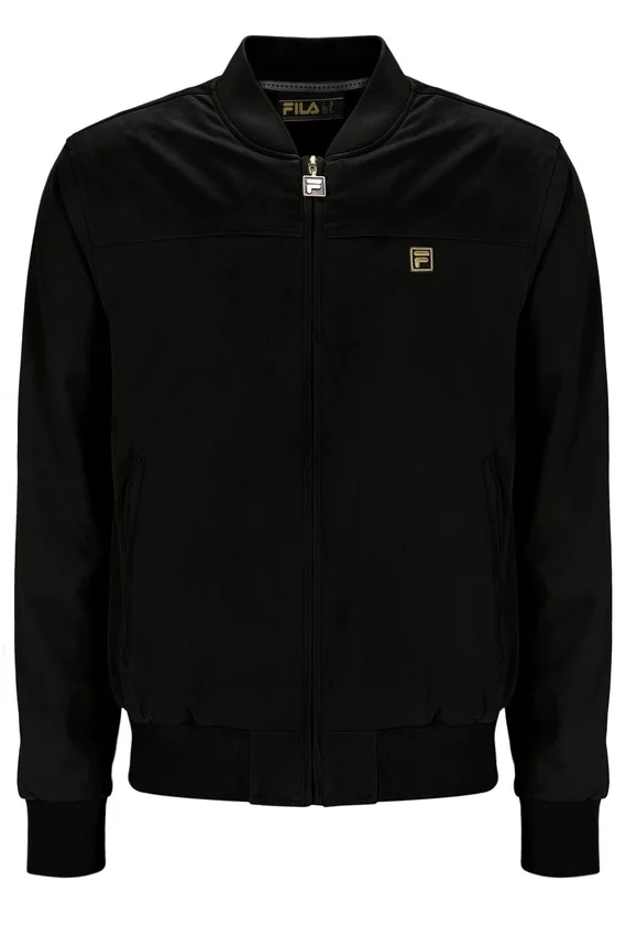 Black Dean Full Zip Faux Suede Jacket