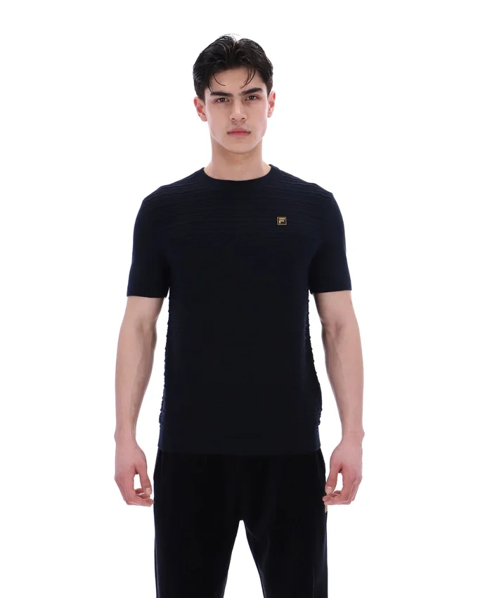 Black Don Textured Knitted T-Shirt