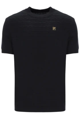 Black Don Textured Knitted T-Shirt