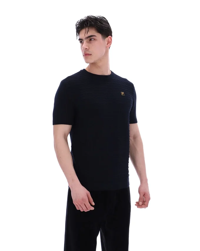 Black Don Textured Knitted T-Shirt