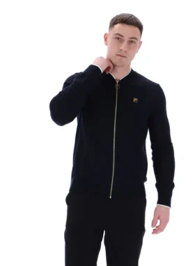 Black Ferguson Open Knit Pointelle Panel Track Top