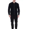 Black Ferguson Open Knit Pointelle Panel Track Top
