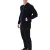Black Ferguson Open Knit Pointelle Panel Track Top